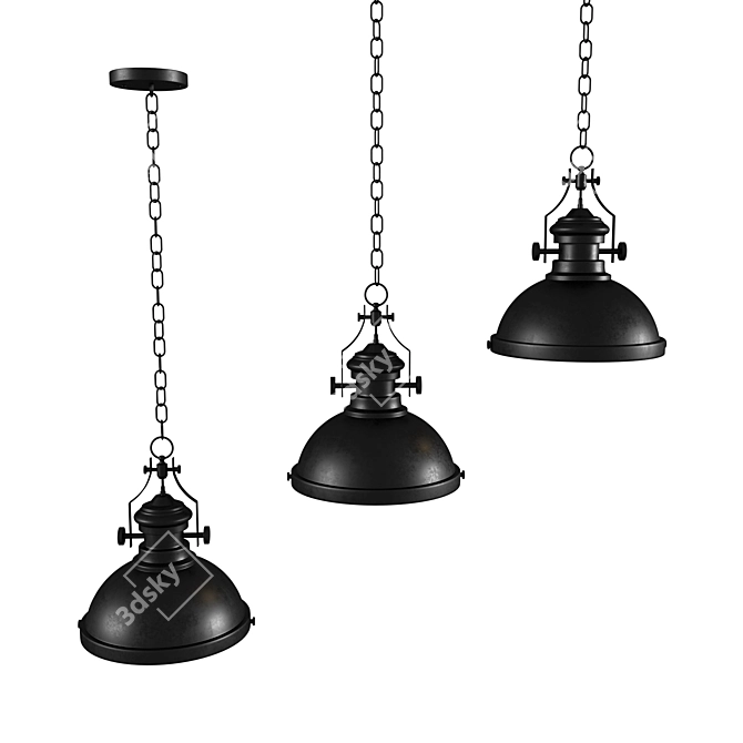 Vintage Loft Pendant Light 3D model image 1