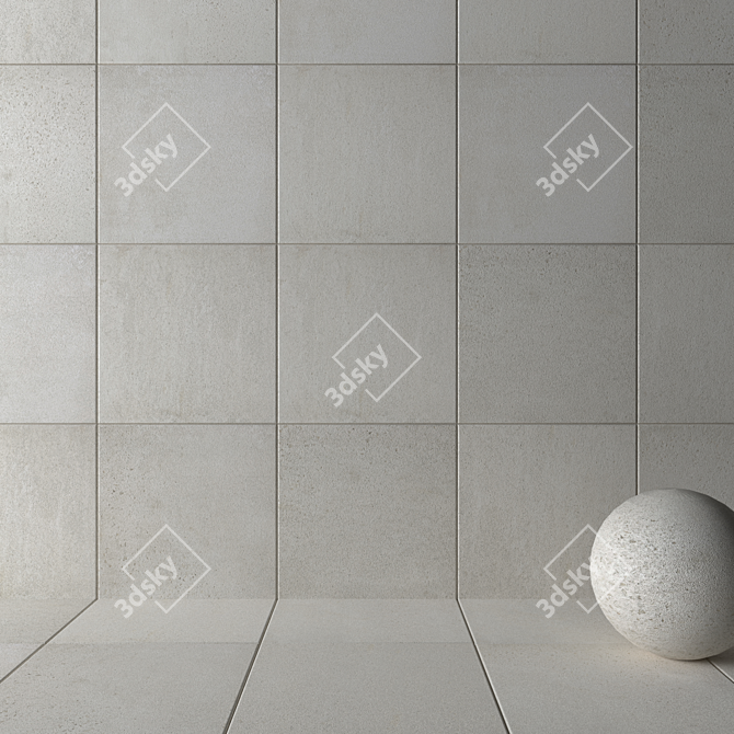 Modern Ivory Wall Tiles 3D model image 2