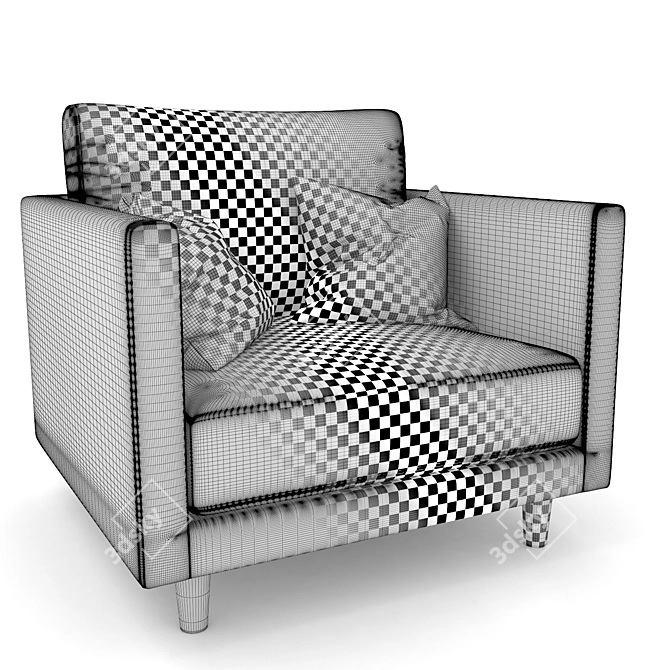 Halley Armchair: Contemporary Comfort and Style 3D model image 3