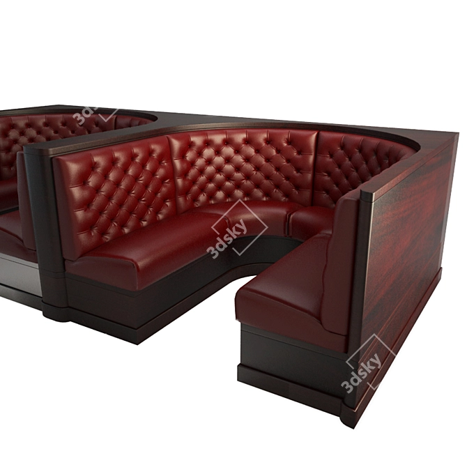 Pub Leather Bench: Authentic 3D Seating 3D model image 2