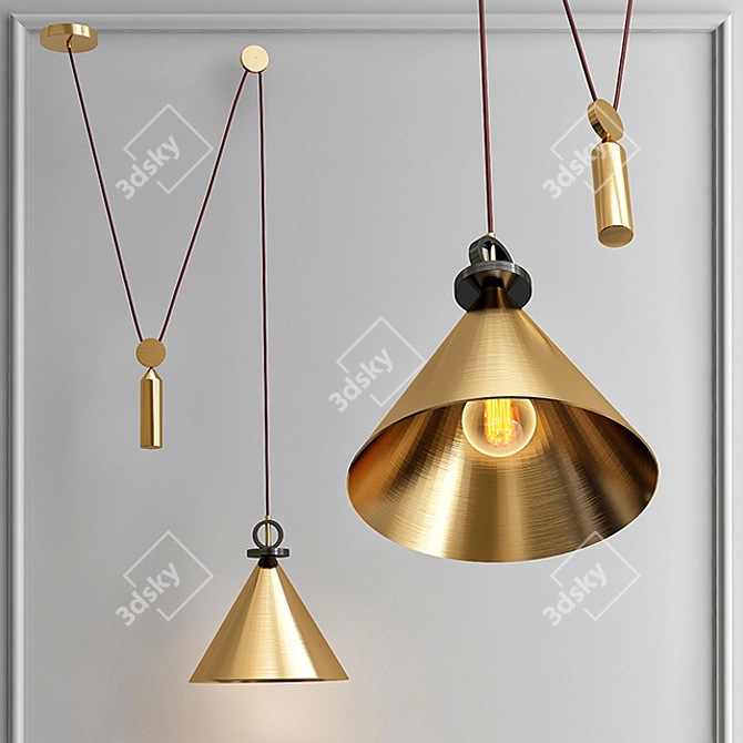 Loft-Concept Pendant Lamp: Shape Up in Brass 3D model image 1