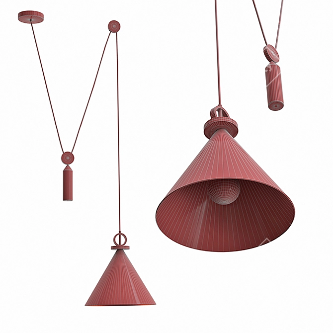 Loft-Concept Pendant Lamp: Shape Up in Brass 3D model image 2