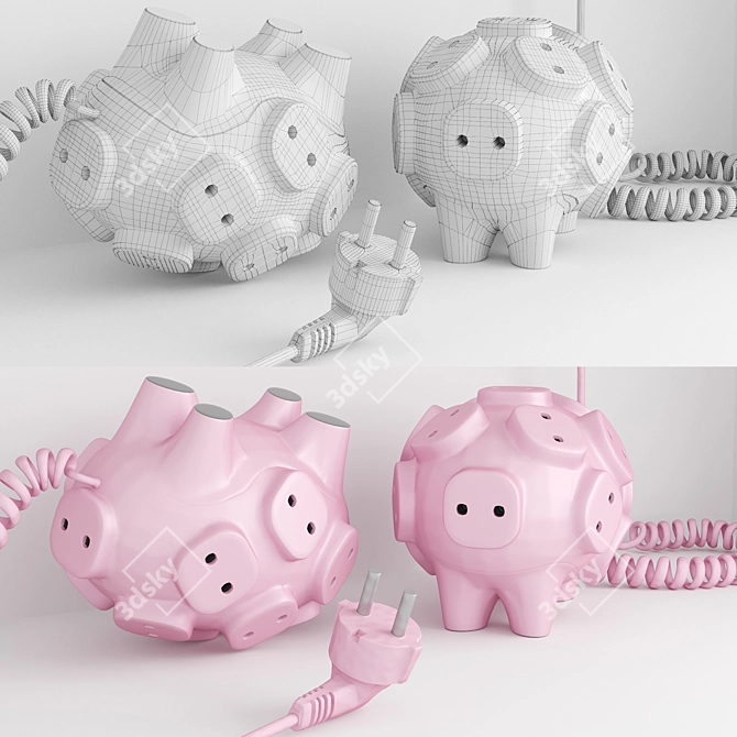 Playful Piggy 3D Model 3D model image 2