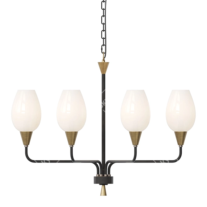 Elegant Glass Pendant Lamp 3D model image 2