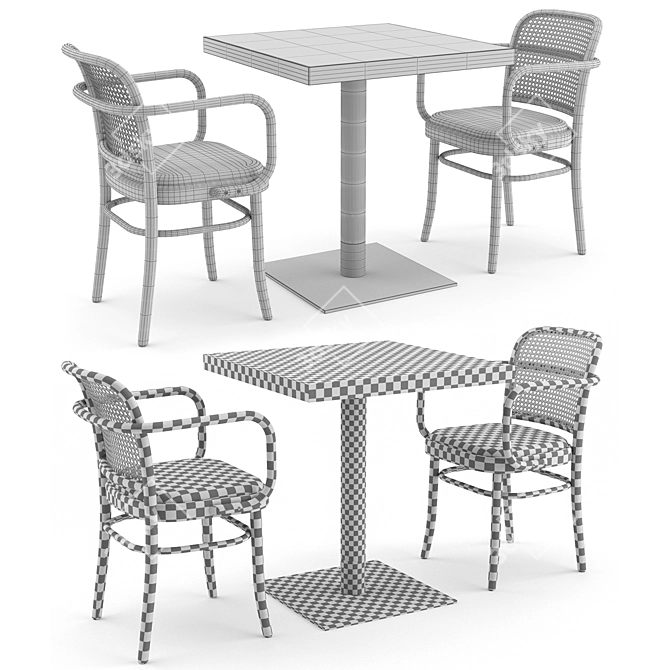 Vienna Thonet Coffee Tables - Sherry and Pastis 3D model image 3