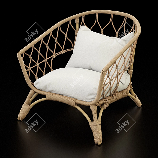 IKEA Stockholm Rattan Armchair 3D model image 1