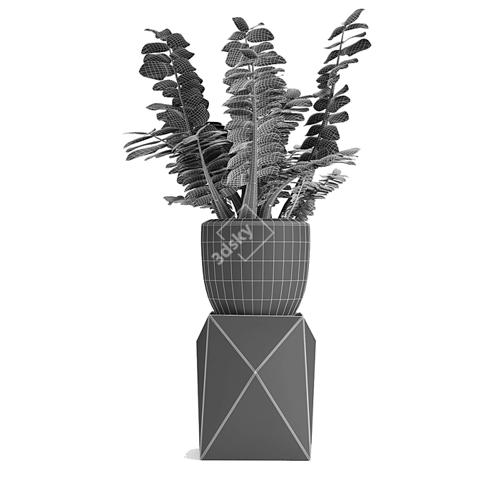 Exotic Greenery in Elegant Pot 3D model image 3