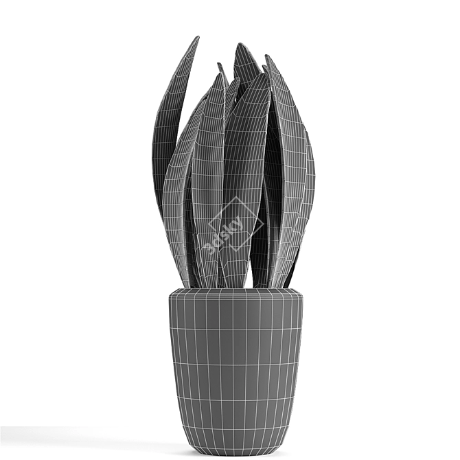 Tropical Beauty: Exotic Plant in Flowerpot 3D model image 3