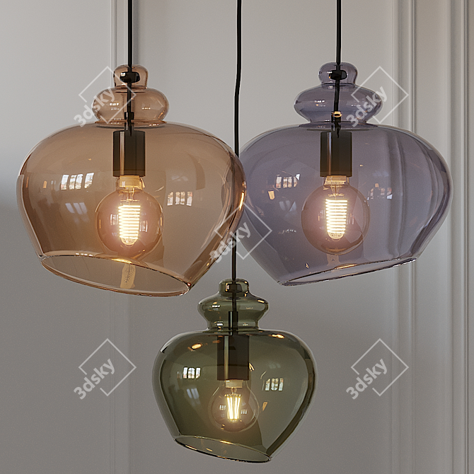 Elegant Grace Pendant Light 3D model image 1