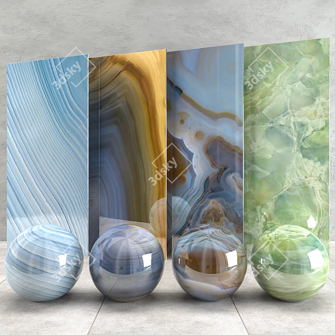 Marble Texture Set - 4 Unique Designs 3D model image 1