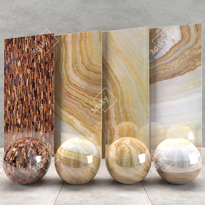 6-Piece Marble Texture Set 3D model image 1