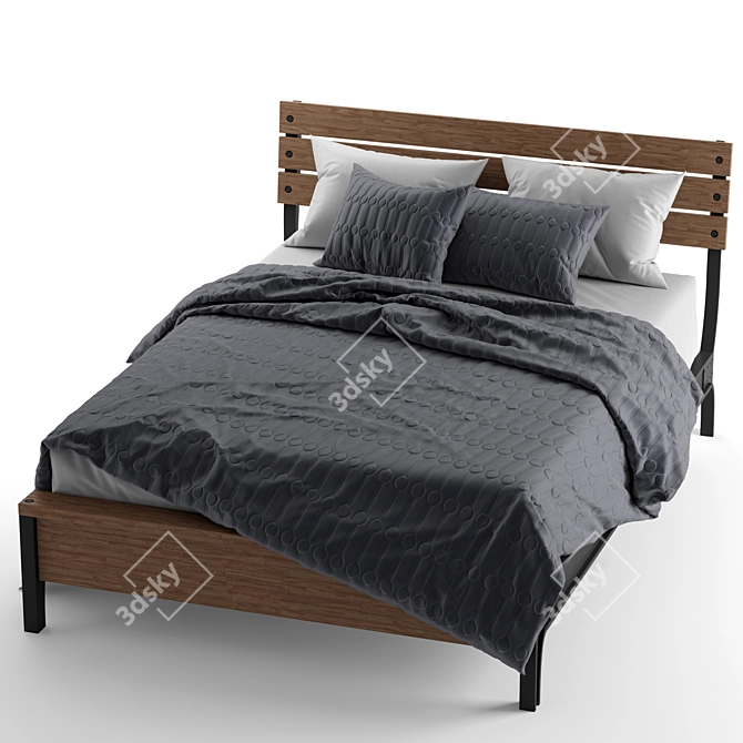 Amber Queen Bed by Carbon Loft 3D model image 2