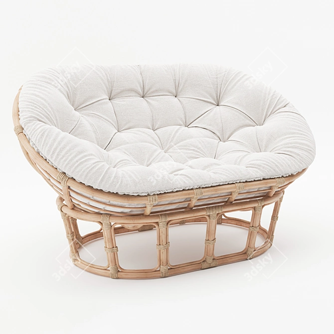 Cozy Papasan Chair: Perfect for Relaxation! 3D model image 1