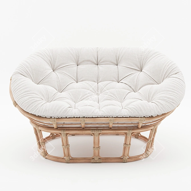 Cozy Papasan Chair: Perfect for Relaxation! 3D model image 2