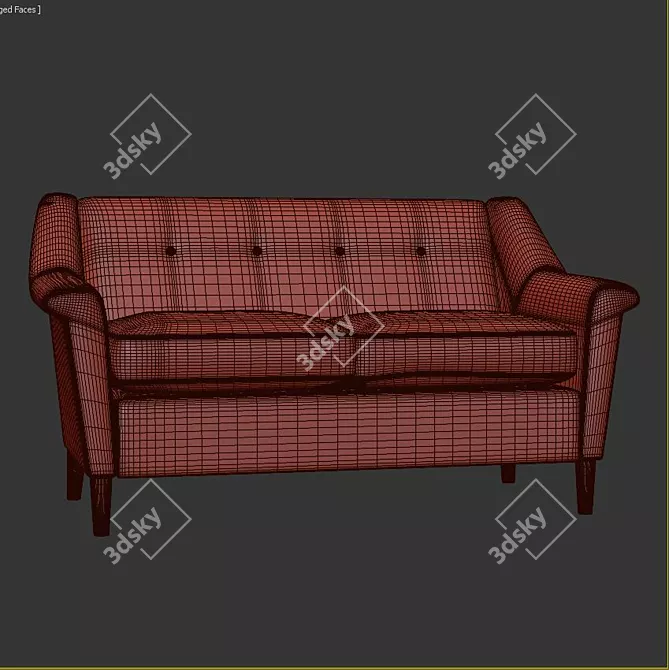 Elegant Emily Modern Loveseat 3D model image 3