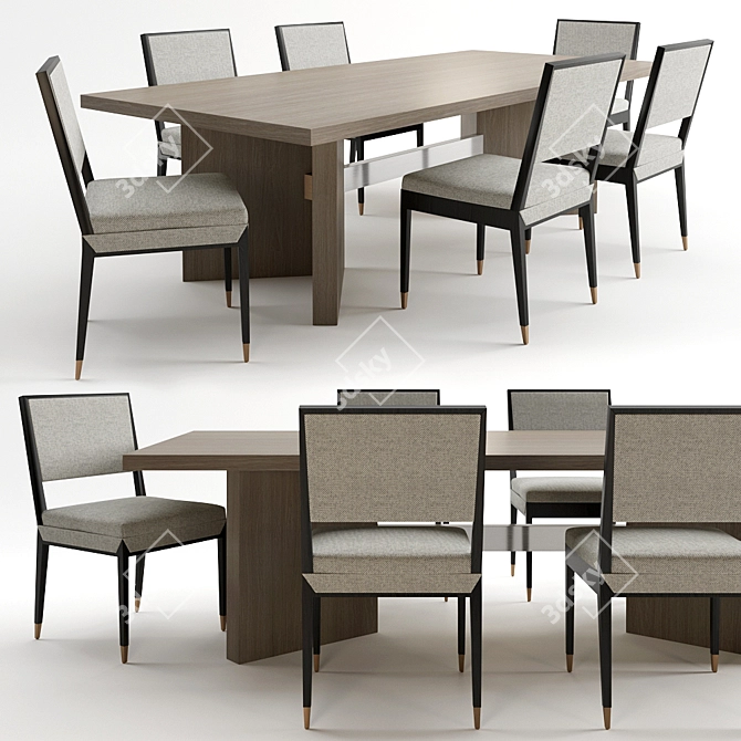 Indigo Living Calvin Table & Tivoli Chair Set 3D model image 1