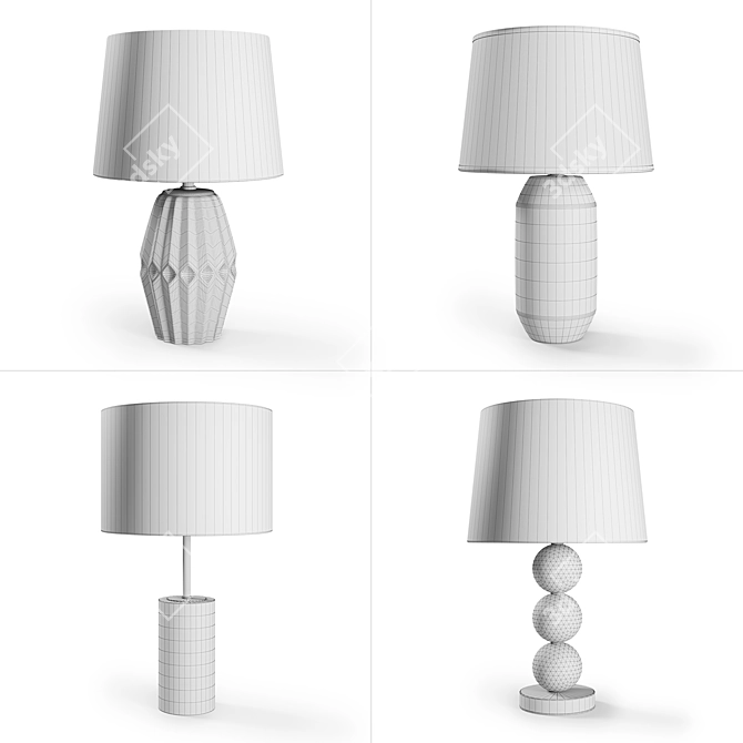 Elegant Ceramic Table Lamp
Textured Ceramic Desk Lamp
Resin Base Fabric Shade Lamp
Glass Triple Sphere Lamp 3D model image 2