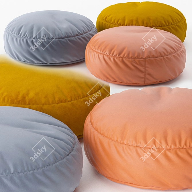 Stylish Round Disc Pouf by Bolzan Letti 3D model image 1