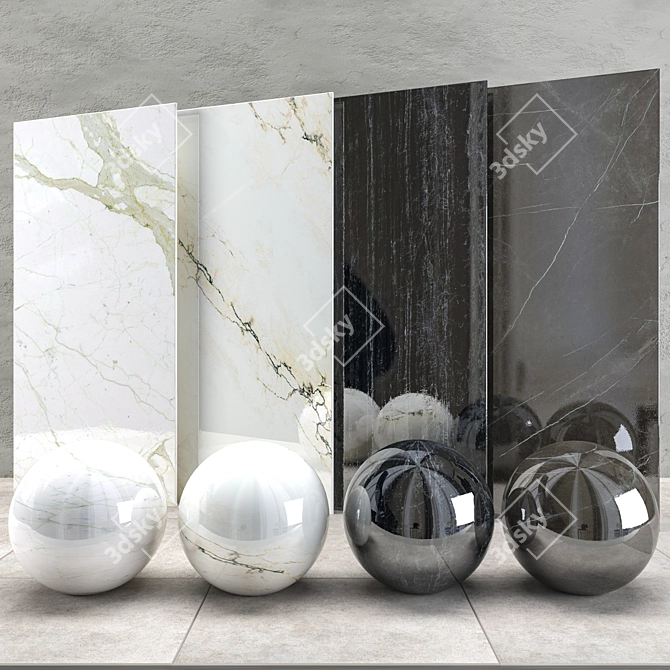 Marble Textures Set - 4 Styles 3D model image 1