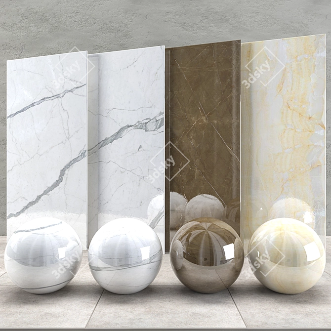 Marble Collection: 4 Textures, 3D Models 3D model image 1