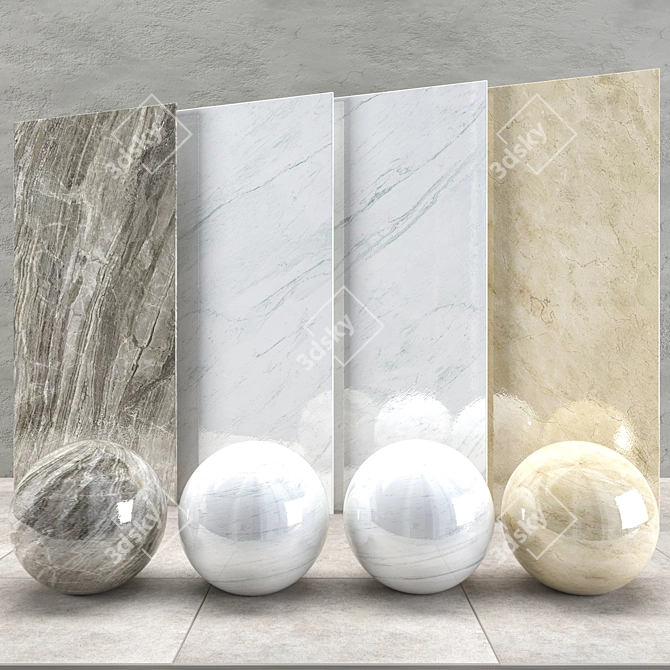 Marble Variety Texture Set 3D model image 1