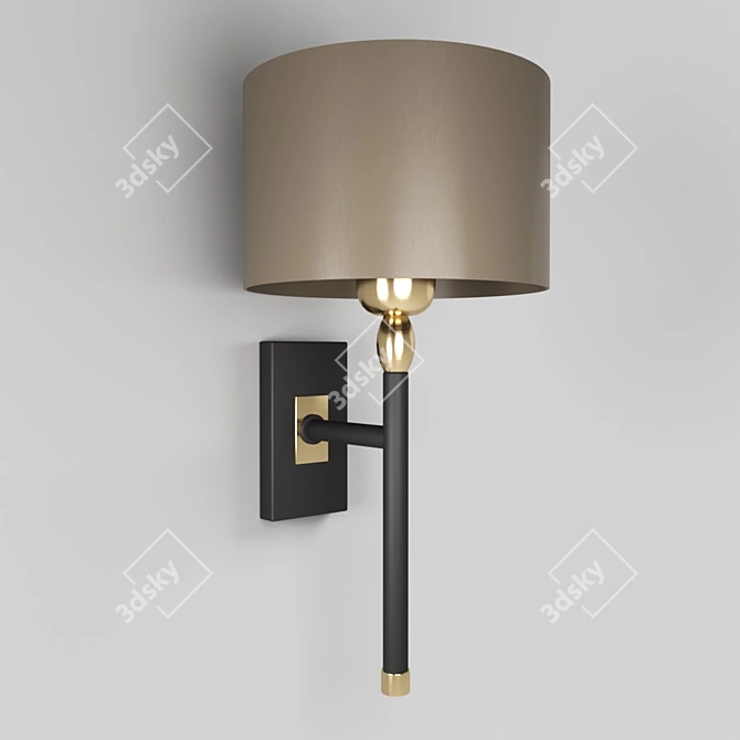 Heathfield Modern Black Brass Table Lamp 3D model image 1