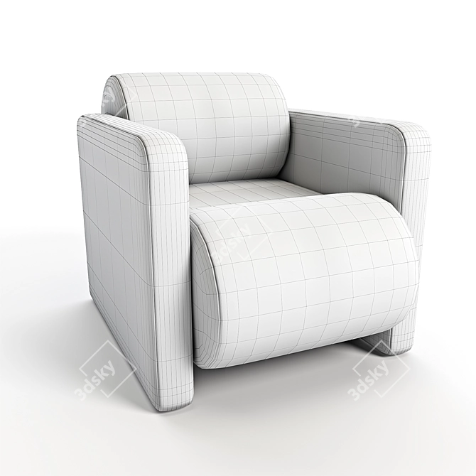 Elegant Esfera Club Chair 3D model image 3