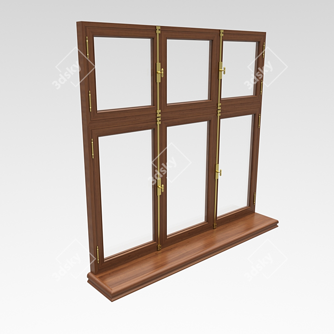Classic Wood Window Sill | Vintage Elegance 3D model image 1