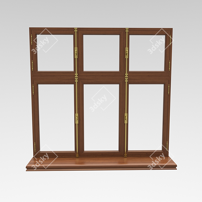 Classic Wood Window Sill | Vintage Elegance 3D model image 2