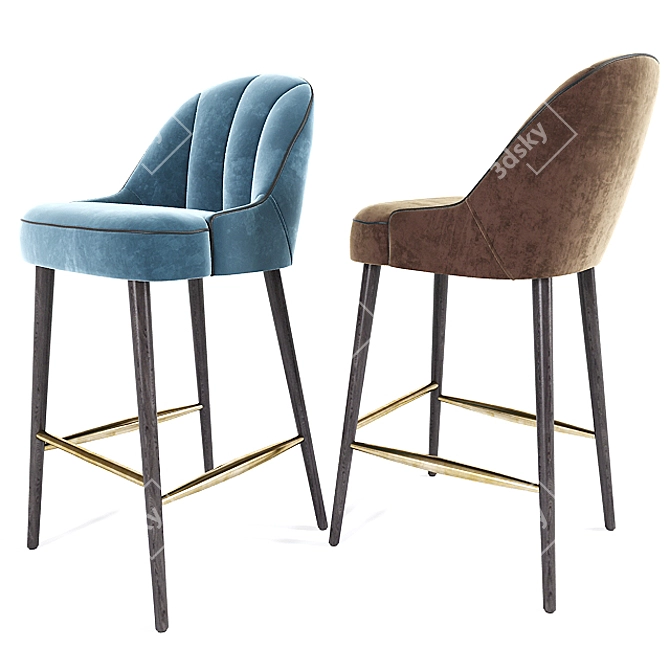 Modern Margot Bar Stool Set 3D model image 2