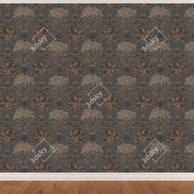 Title: Seamless Wallpaper Set - 3 Colors 3D model image 2