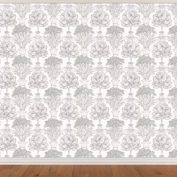 Title: Seamless Wallpaper Set - 3 Colors 3D model image 3