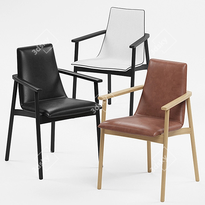 Jana Chairs: Elegant Comfort in Leather & Fabric 3D model image 1