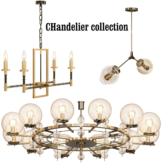 Ethereal Glass Chandelier 3D model image 1