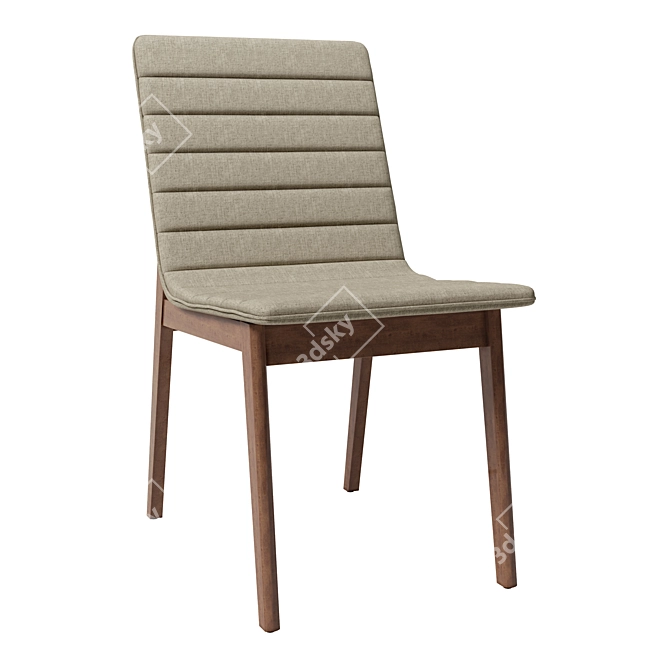 Hayden Wooden Chair - Grey Polyester Seat 3D model image 1