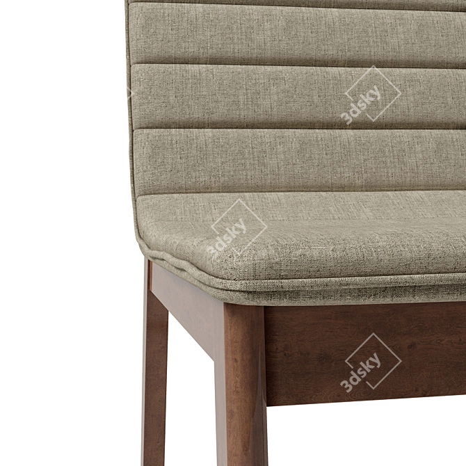 Hayden Wooden Chair - Grey Polyester Seat 3D model image 2