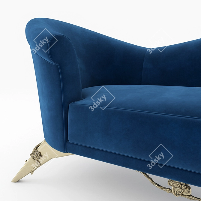 Luxury Colette Fur Sofa 3D model image 2