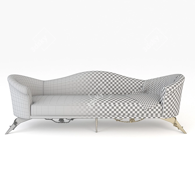 Luxury Colette Fur Sofa 3D model image 3