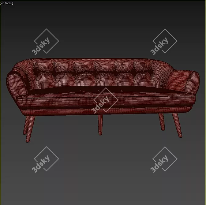 Keaton 3 Seater Sofa: Comfort Meets Style 3D model image 3