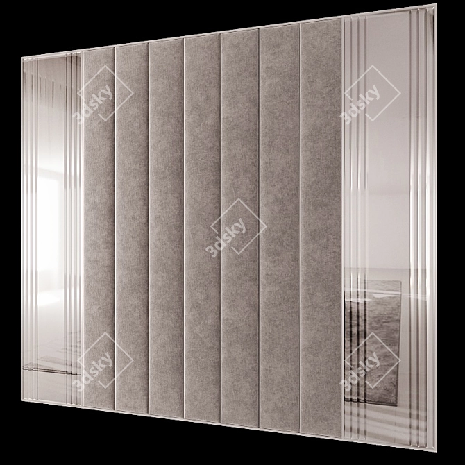 Modern Wall Panel Headboard 3D model image 1