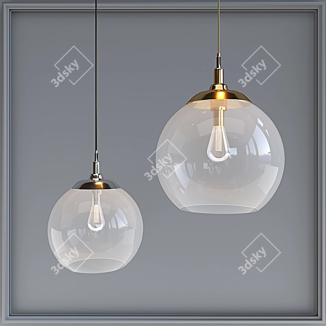 Modern LED Ceiling Light 3D model image 2