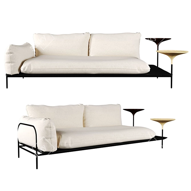 Rolf Benz 2210: Sleek and Stylish Sofa 3D model image 1