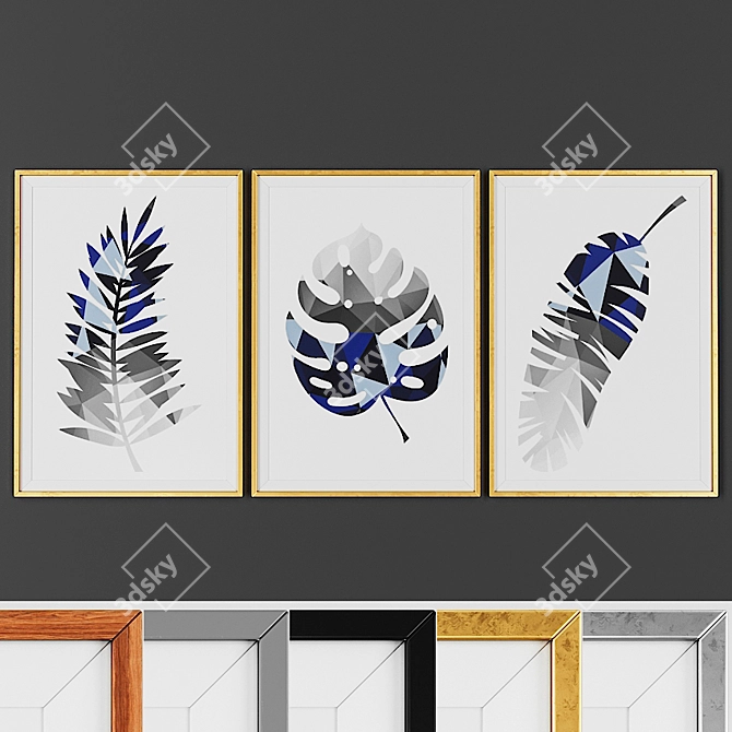 Geometric Abstract Picture Frame Set 3D model image 1