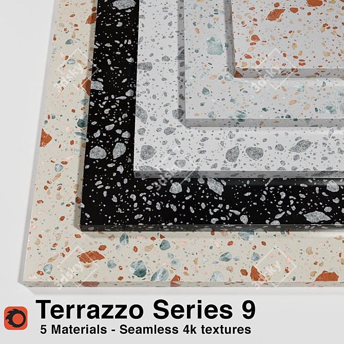 Terrazzo Seamless Material Collection 3D model image 1