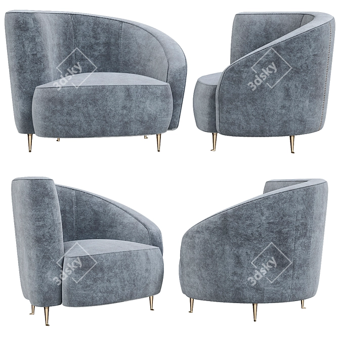 Luxury Velvet Armchair - Khan Eichholtz 3D model image 1