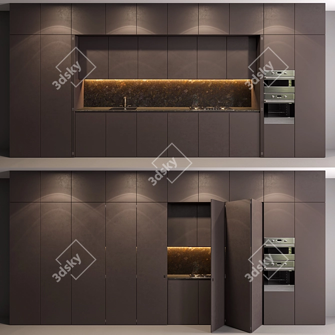 Modern German kitchen: Leicht 3D model image 1