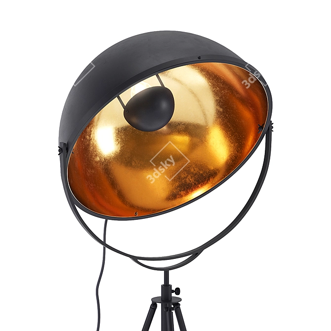 Elegant Antique Black Floor Lamp 3D model image 2