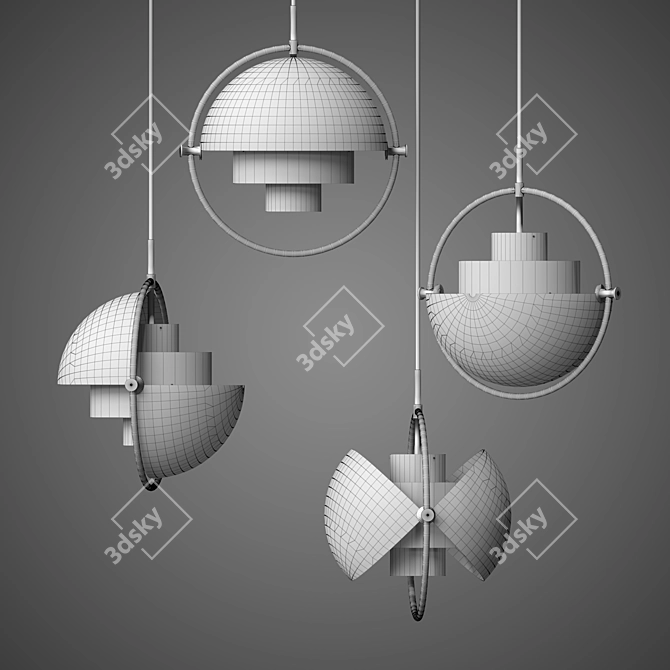 Contemporary Geometric Chandelier 3D model image 2