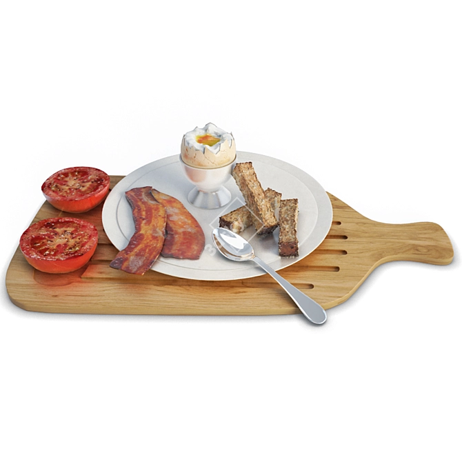 Eggs & Bacon Breakfast Set 3D model image 1