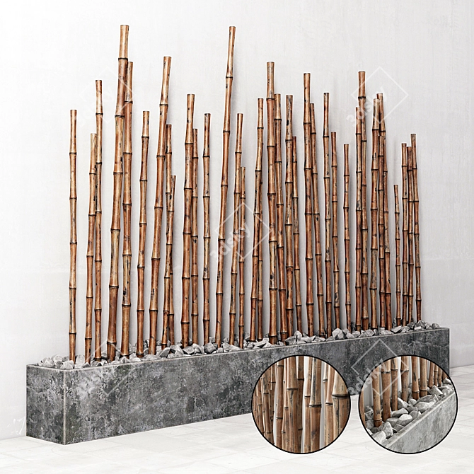 Bamboo Fundament: River Stone Elevation 3D model image 1